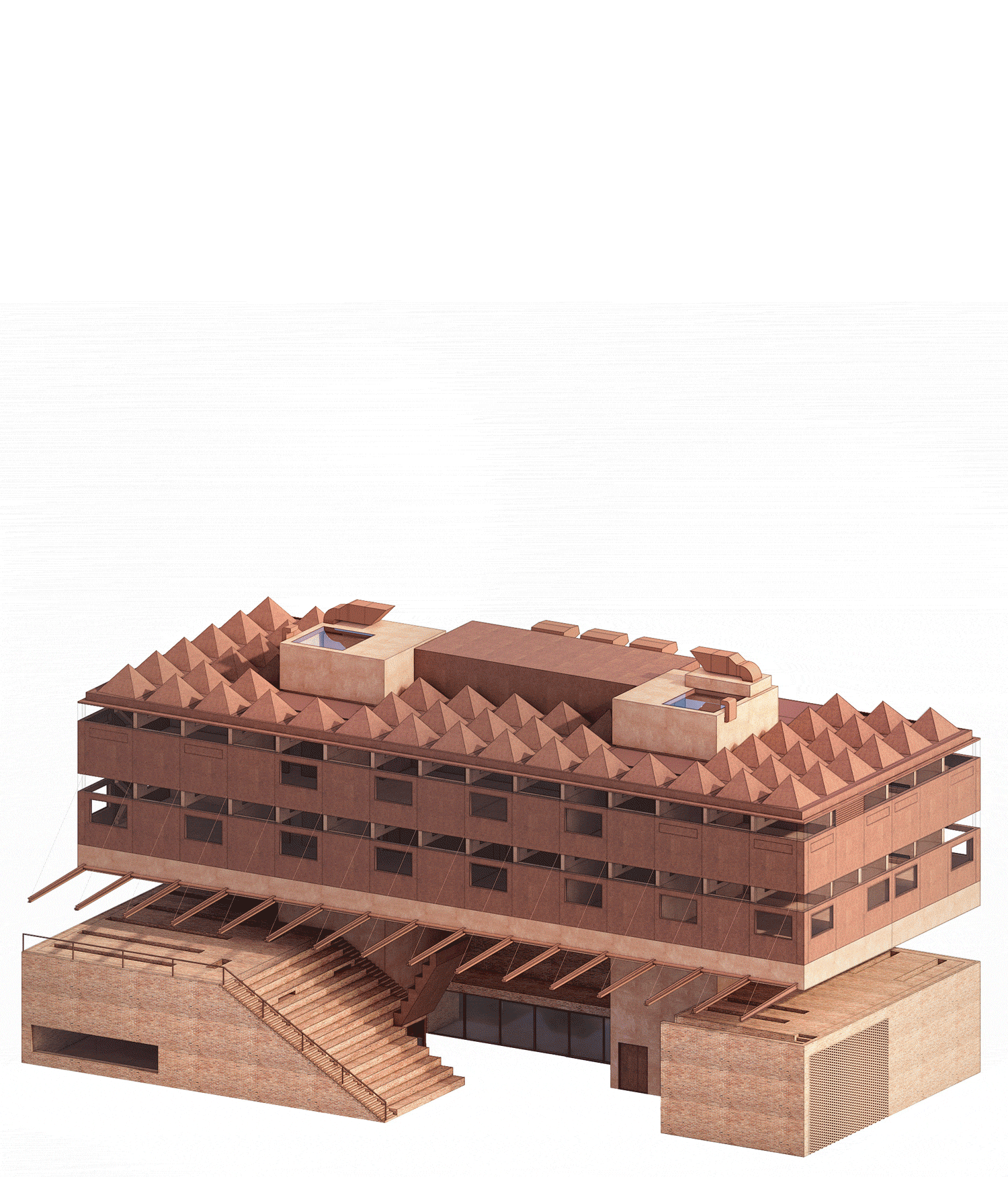 AXONOMETRY 1 gampa and sfera with public spaces of automatic mills