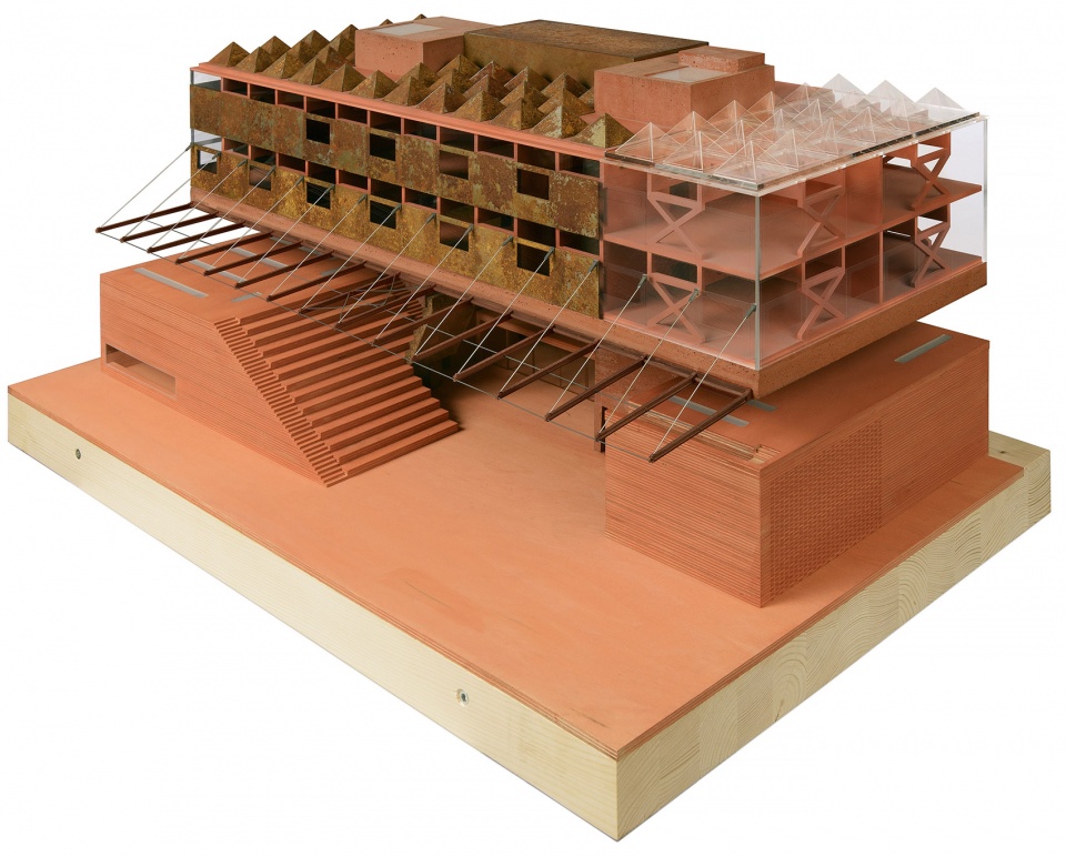 PHYSICAL MODEL 1 gampa and sfera with public spaces of automatic mills