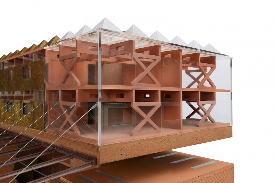 PHYSICAL MODEL 3 gampa and sfera with public spaces of automatic mills