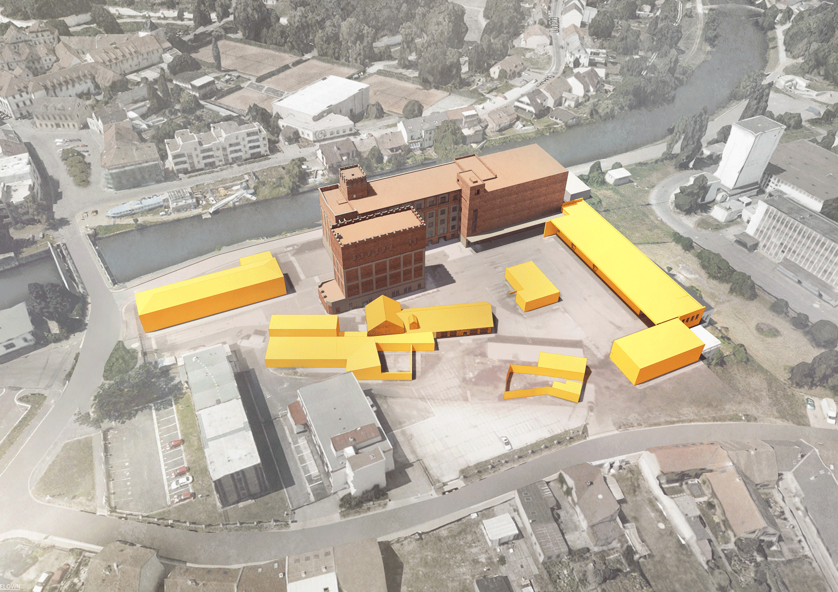 Public spaces AREAL CURRENT STATE gampa and sfera with public spaces of automatic mills