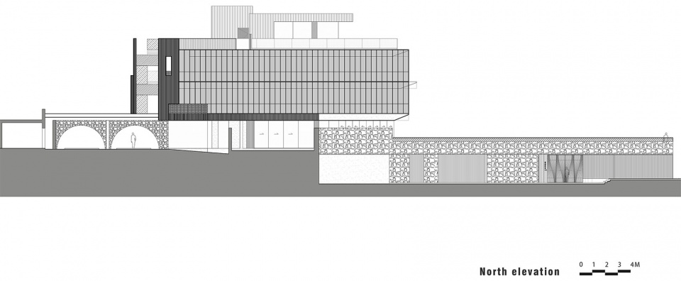 北立面图 renovation design for the dali fengyasong hotel by usual studio