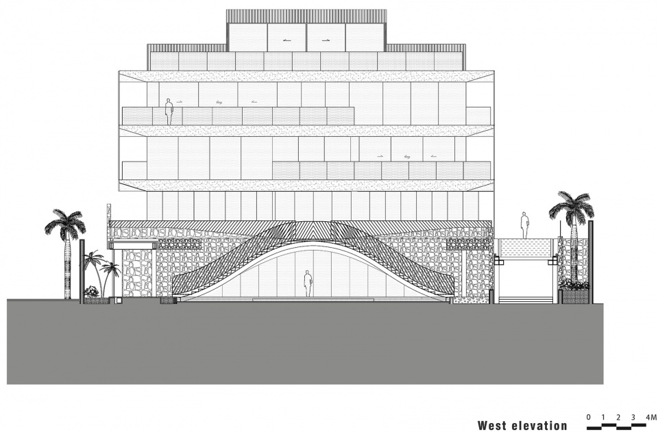西立面图 renovation design for the dali fengyasong hotel by usual studio
