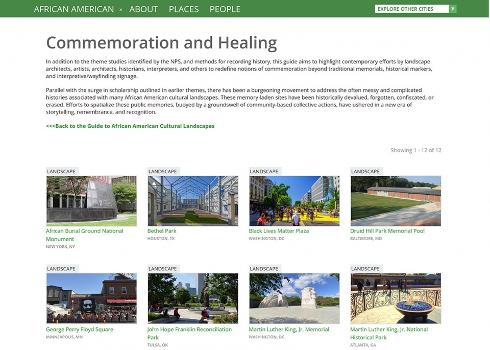 2024 ASLA COMMUNICATIONS AWARD OF HONOR Whats Out There Guide to African American Cultural Landscapes by The Cultural Landscape Foundation