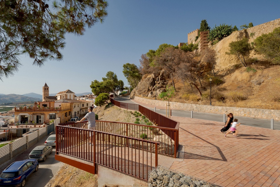 viewpoint garden in the surroundings of the alcazaba fortress of velez malaga by terral arquitectos
