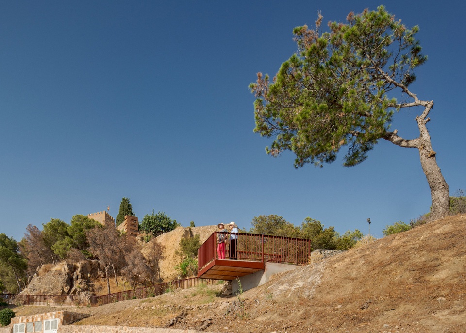 viewpoint garden in the surroundings of the alcazaba fortress of velez malaga by terral arquitectos