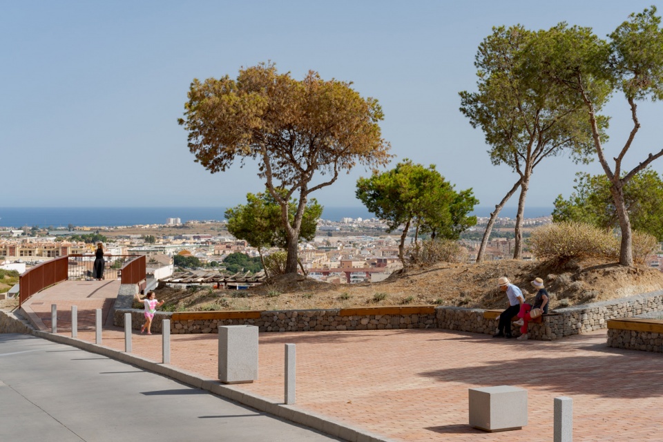 viewpoint garden in the surroundings of the alcazaba fortress of velez malaga by terral arquitectos