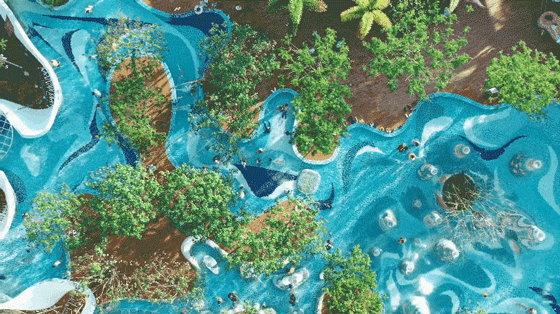 spring woods dino water island by z t studio