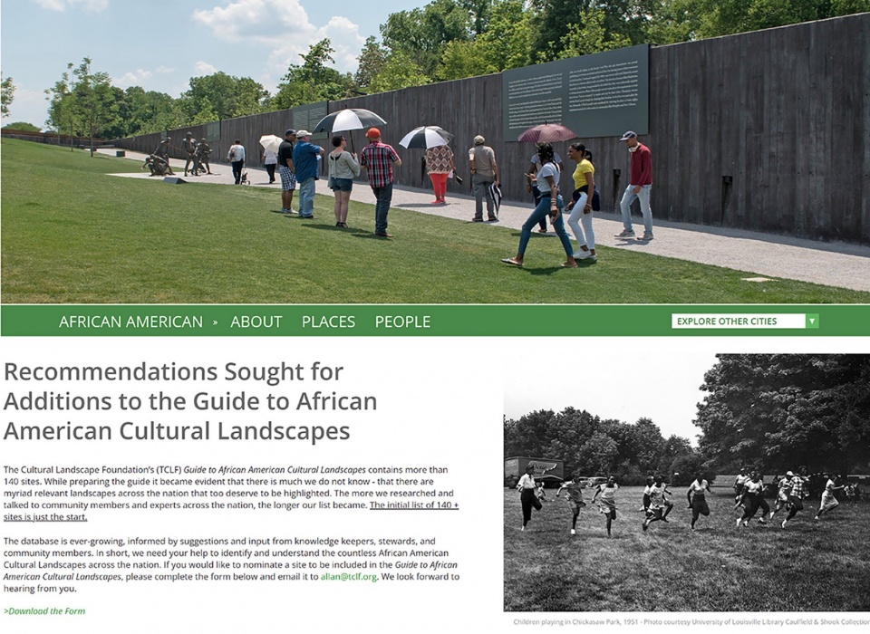 2024 ASLA COMMUNICATIONS AWARD OF HONOR Whats Out There Guide to African American Cultural Landscapes by The Cultural Landscape Foundation