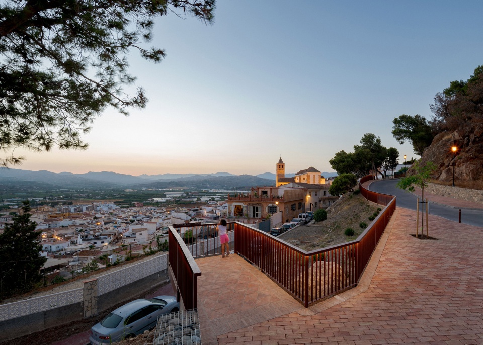 viewpoint garden in the surroundings of the alcazaba fortress of velez malaga by terral arquitectos