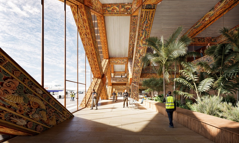 big merges innovation and craft tradition with the gelephu international airport