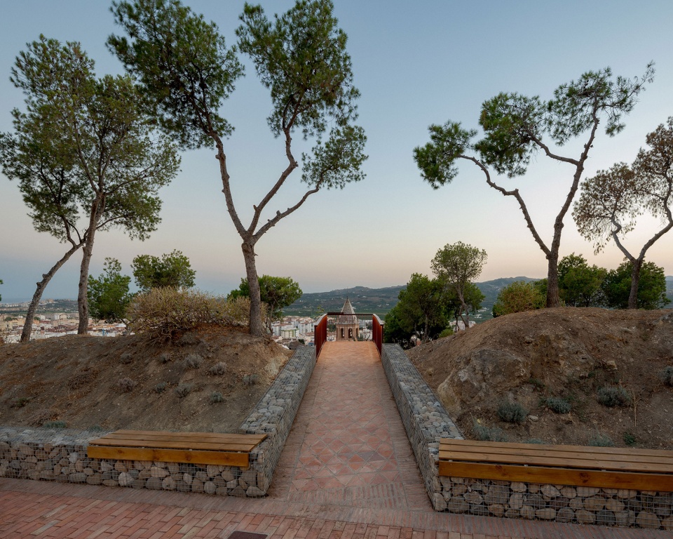viewpoint garden in the surroundings of the alcazaba fortress of velez malaga by terral arquitectos