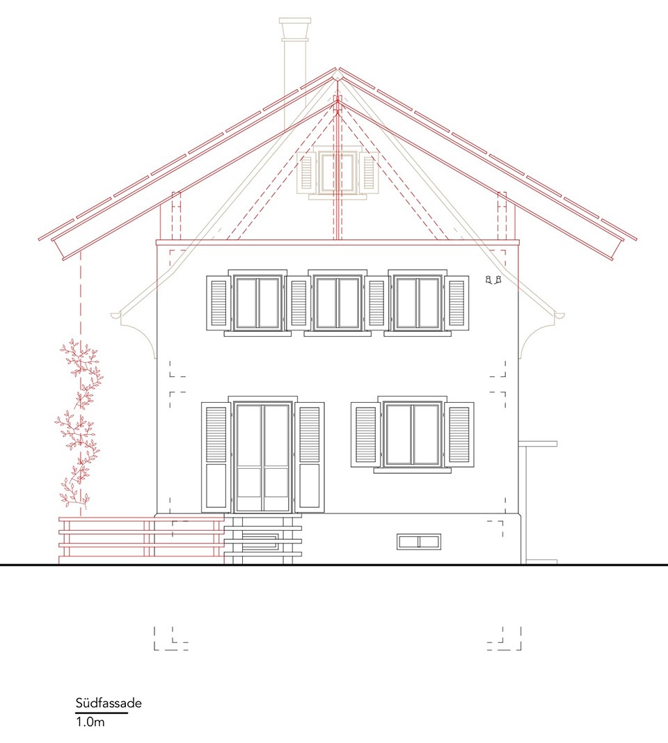 house with a flying roof by lorenz bachmann architect