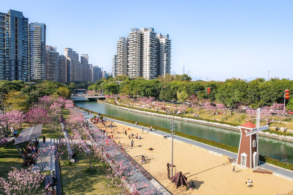 shenzhen houhai river park by hope design