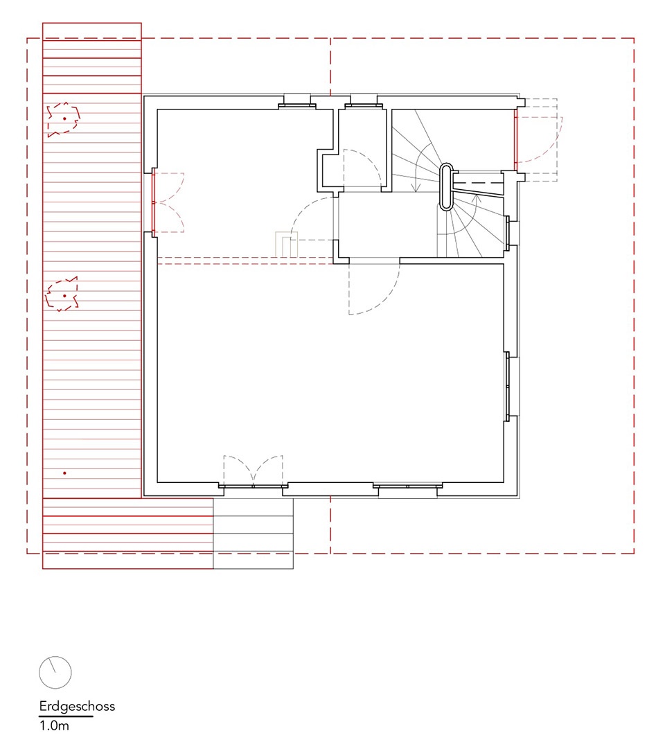 house with a flying roof by lorenz bachmann architect