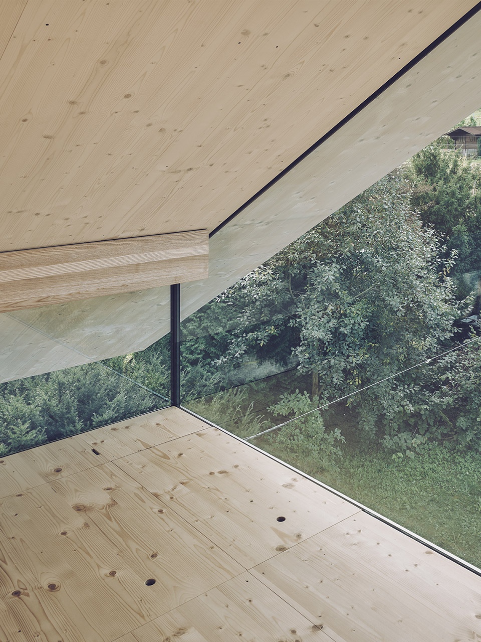 house with a flying roof by lorenz bachmann architect