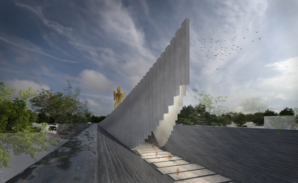 A new cascading chedi inspired by the traditional Thai temple ©Jenchieh Hung Kulthida Songkittipakdee
