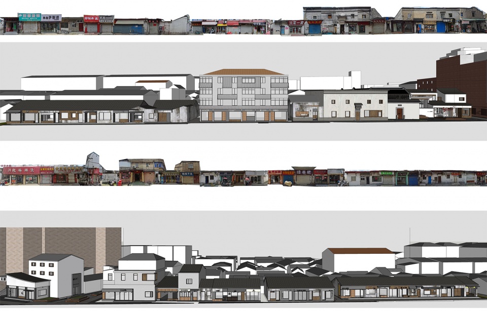 立面拼贴 Collage of facade©平介设计bank street kaijia area renewal design