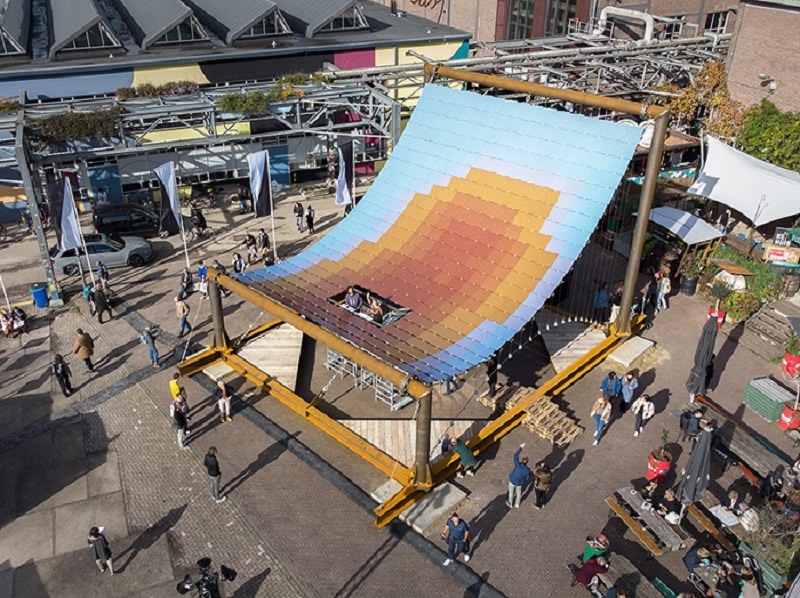 solar pavillion of dutch design week by v8 architects marjan van aubel studio