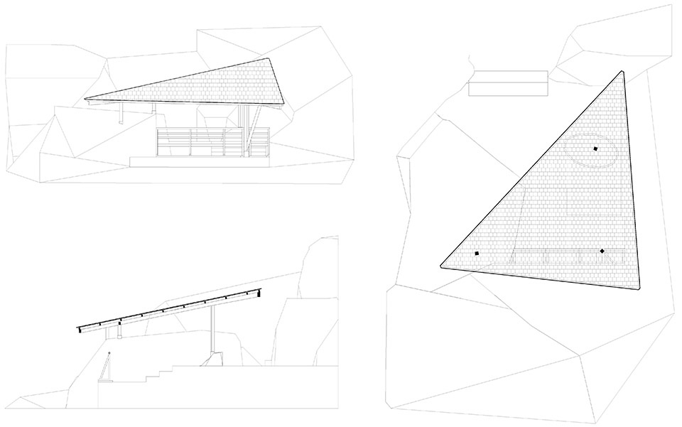 linear steel pavilion group in baishuidong by youtian architects