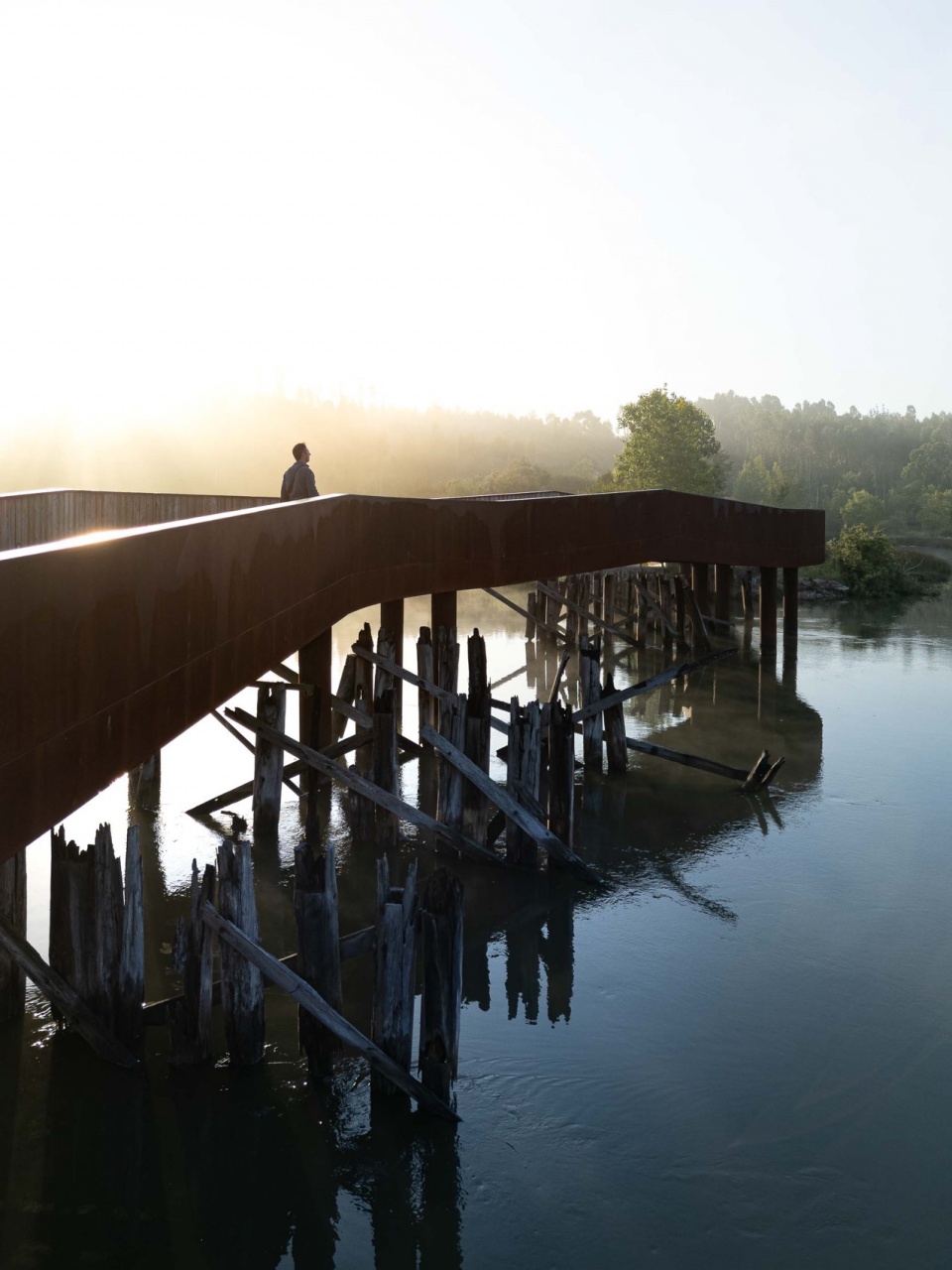 Pedestrian and Cycling Crossing Over the Fareja Bridge by Romulo Neto Arquitetos