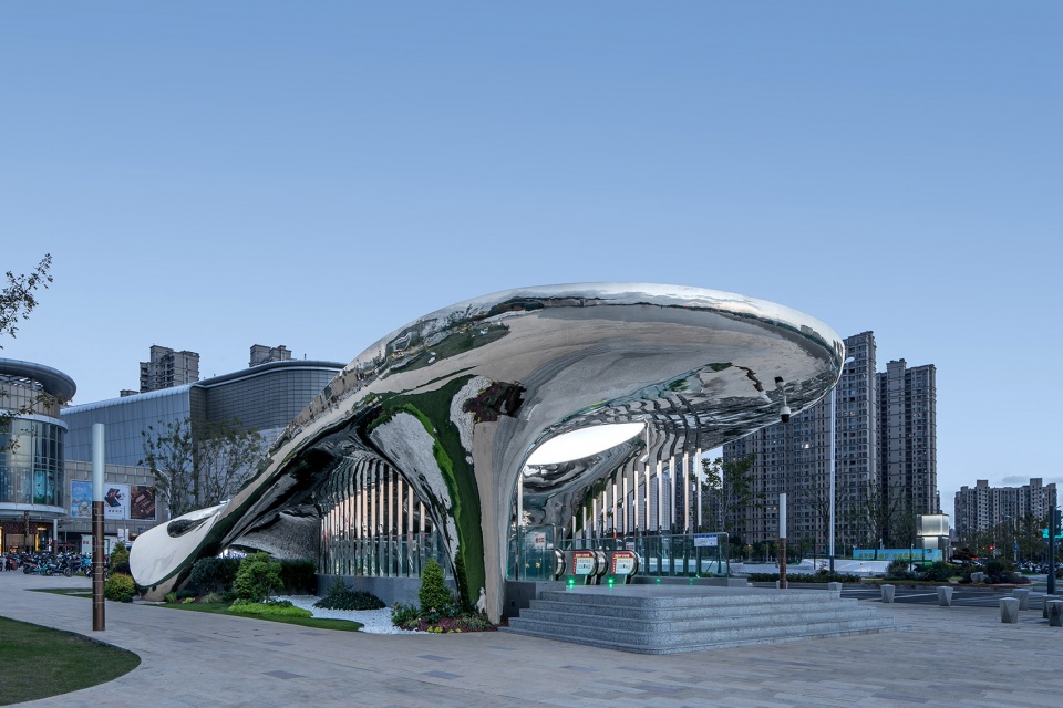 design for exits of grand theater station of wuxi metro line 4 by tus design group co ltd