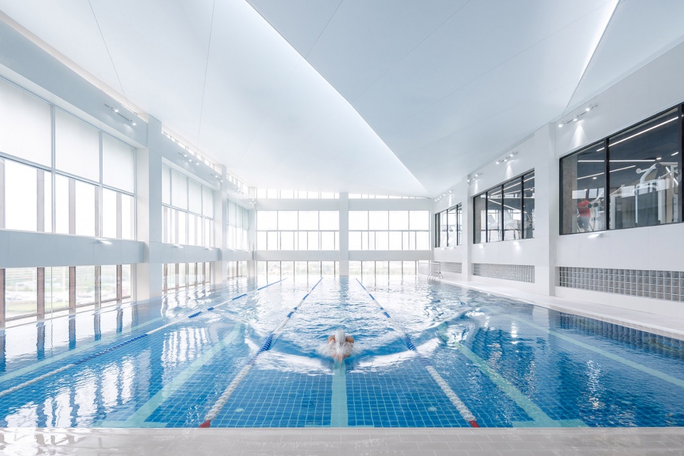 Chang Chun Time Cube Swimming Fitness Center China by STEPS architecture design