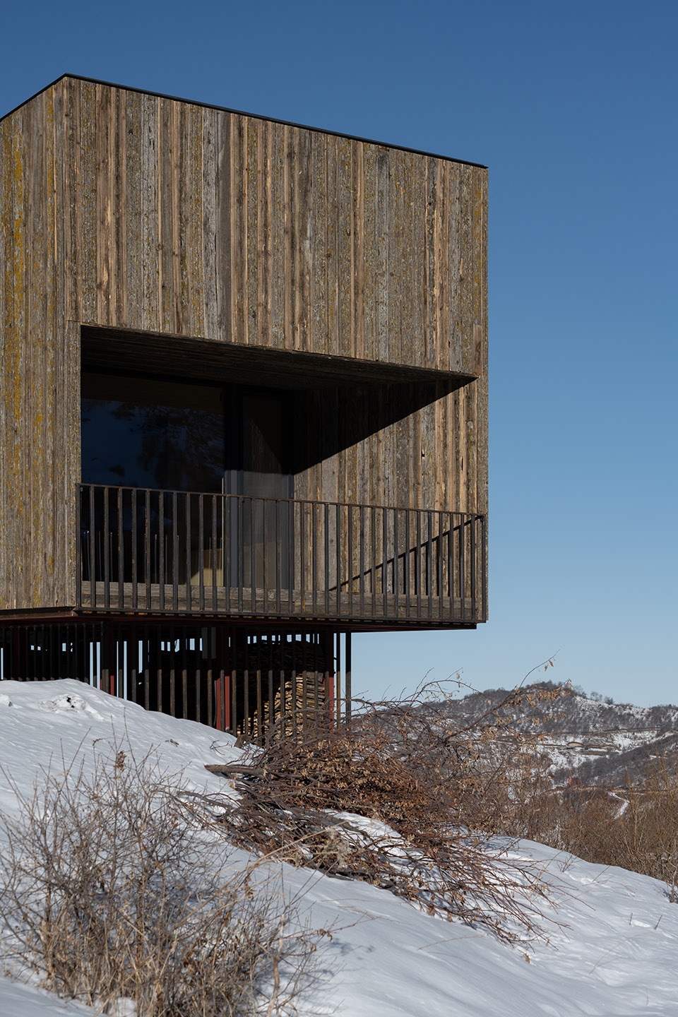 aum cabins amid mountainscape in kazakhstan by arthur kariev architects