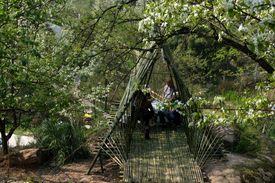 被树荫遮盖的瓣亭 ©小隐建筑 Petal Pavilion