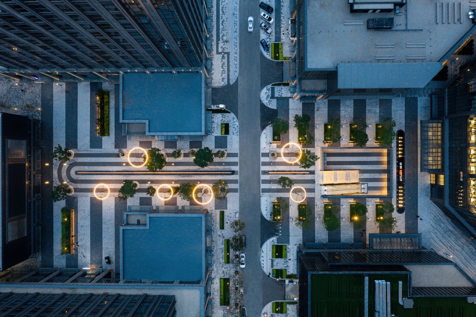 rongchuang office tower plaza by ballistic architecture machine bam