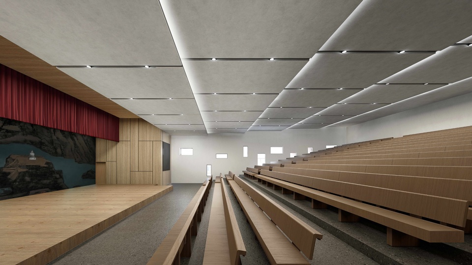 the multifunctional art center of lhozhag county middle school by shenzhen huahui design