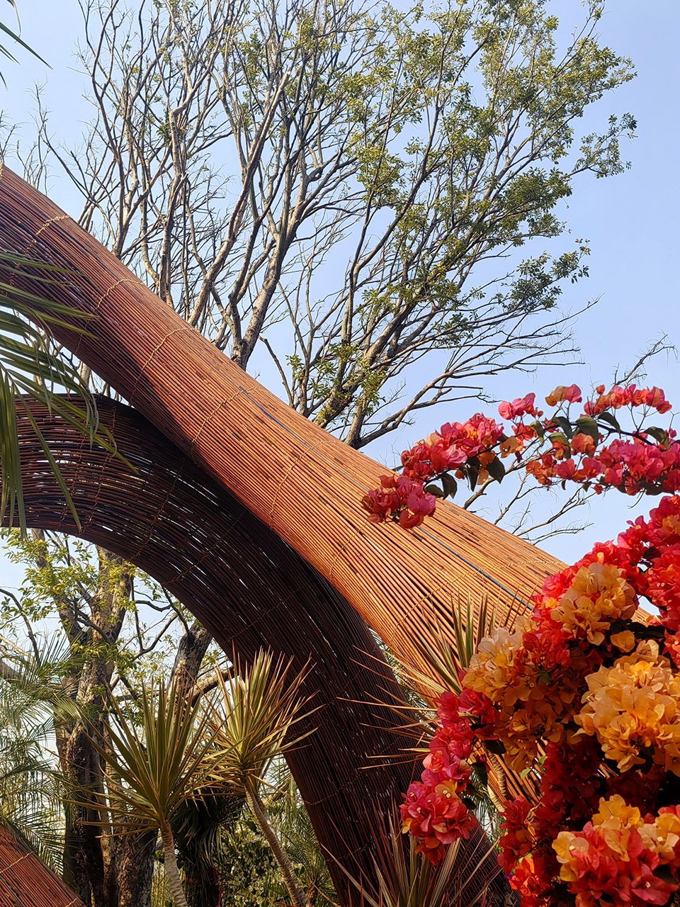 the bamboo chain weaving installation by zyeen