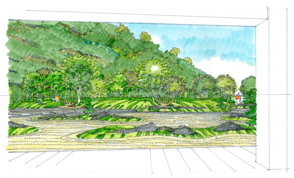 sanya aranya courtyard of ninefold mountains by yoshiki toda landscape