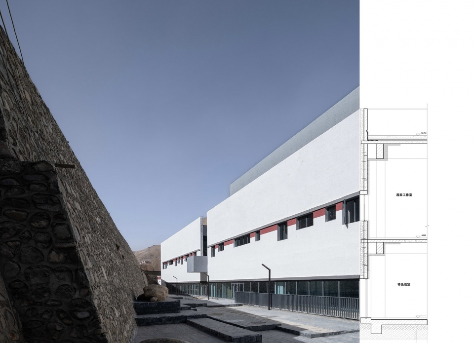 the multifunctional art center of lhozhag county middle school by shenzhen huahui design