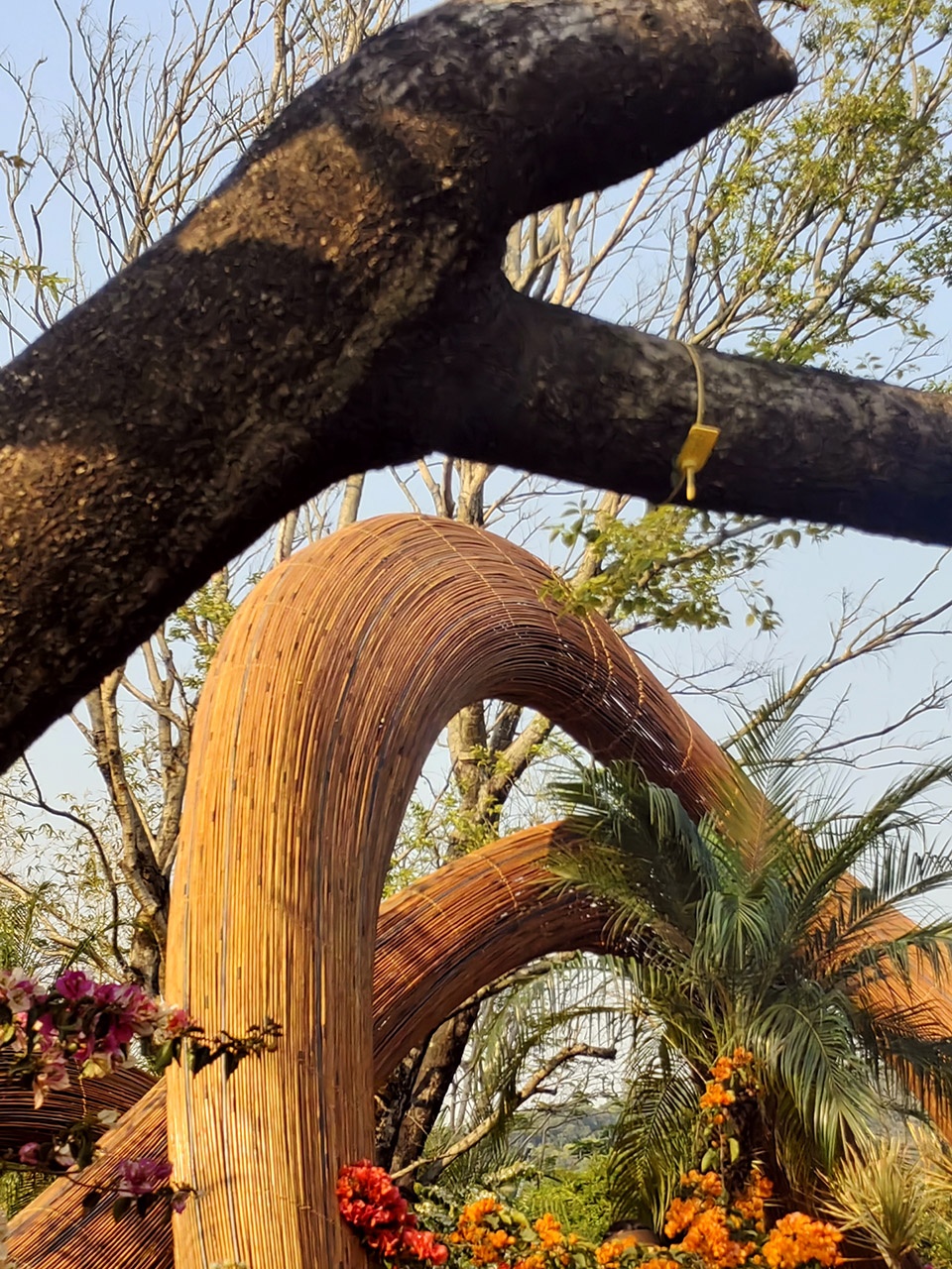 the bamboo chain weaving installation by zyeen