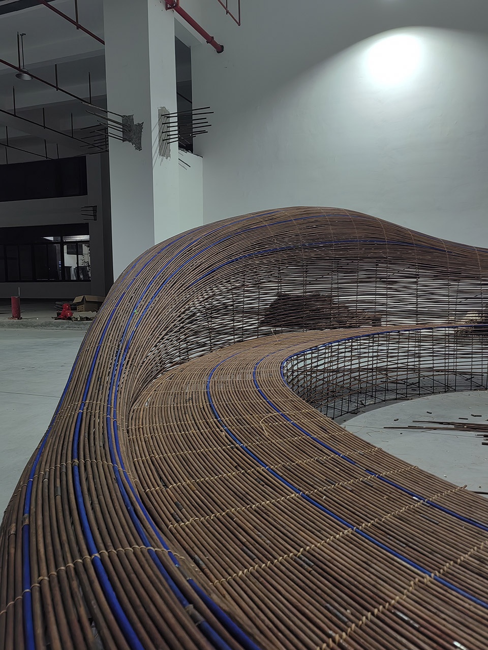 the bamboo chain weaving installation by zyeen