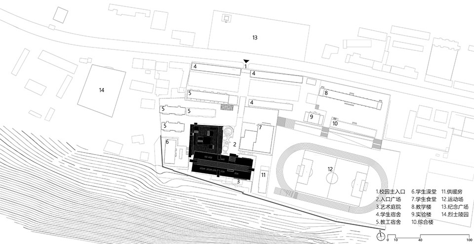 the multifunctional art center of lhozhag county middle school by shenzhen huahui design
