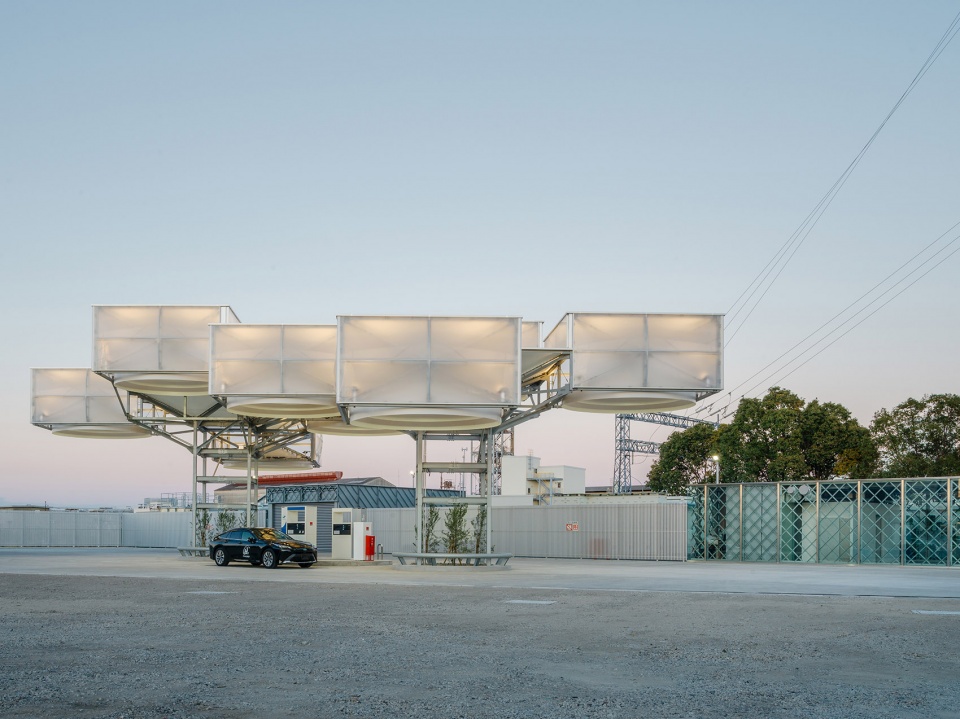 toagosei hydrogen station by osamu morishita architect and associates