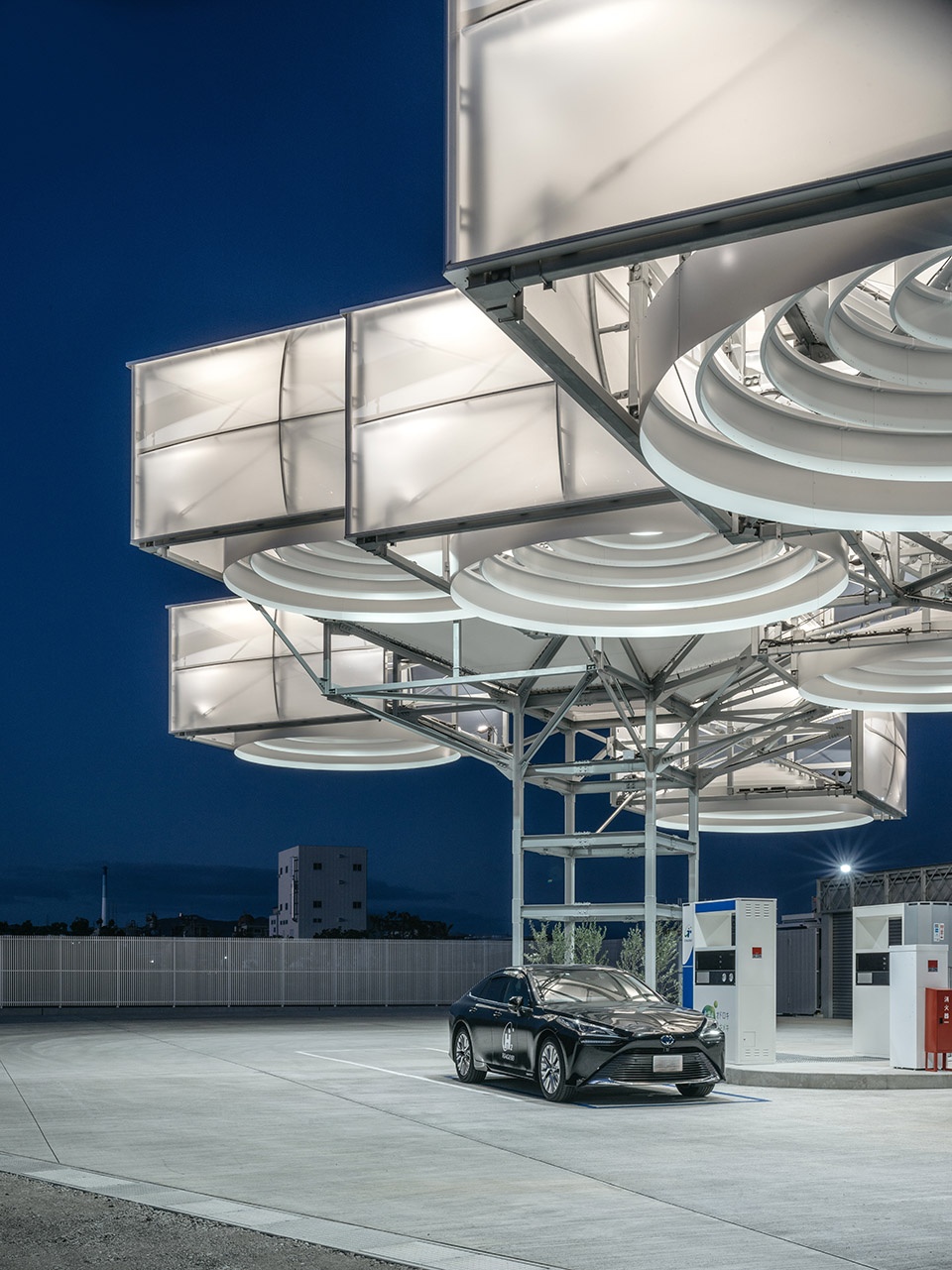 toagosei hydrogen station by osamu morishita architect and associates