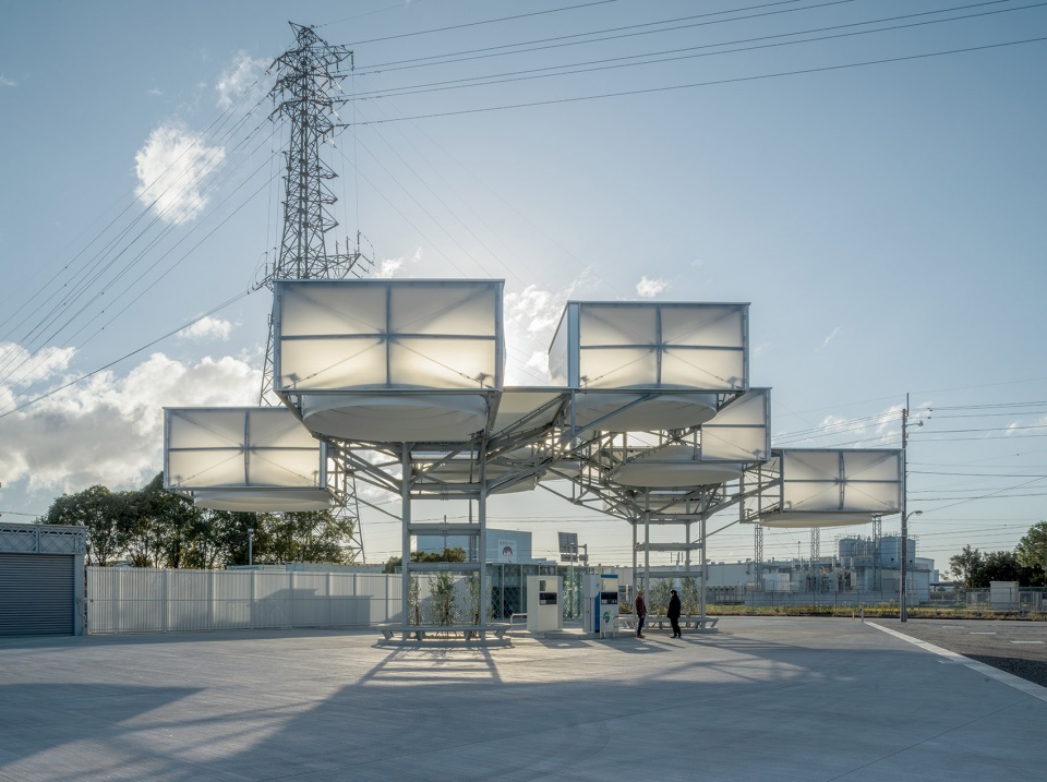 toagosei hydrogen station by osamu morishita architect and associates