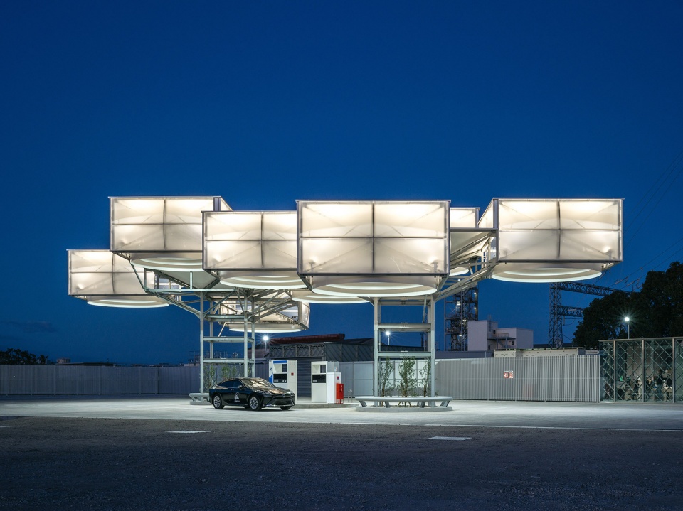 toagosei hydrogen station by osamu morishita architect and associates