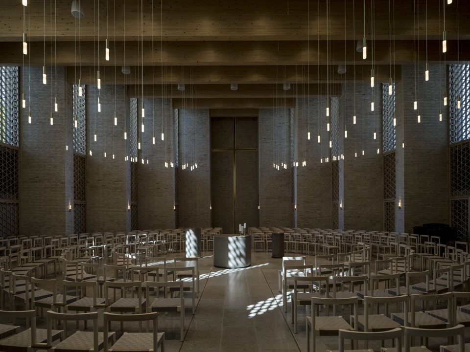 hojvangen church by henning larsen