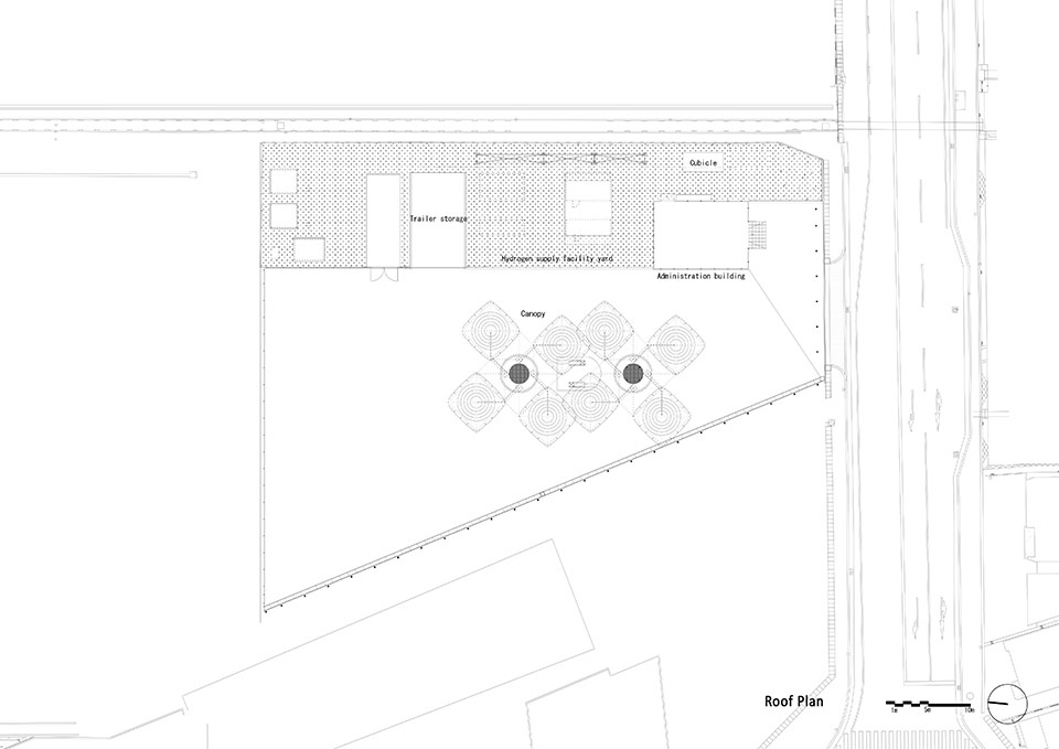 toagosei hydrogen station by osamu morishita architect and associates