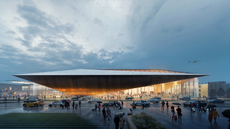 zha wins the architectural competition to design the new arrivals terminal at vilnius airport