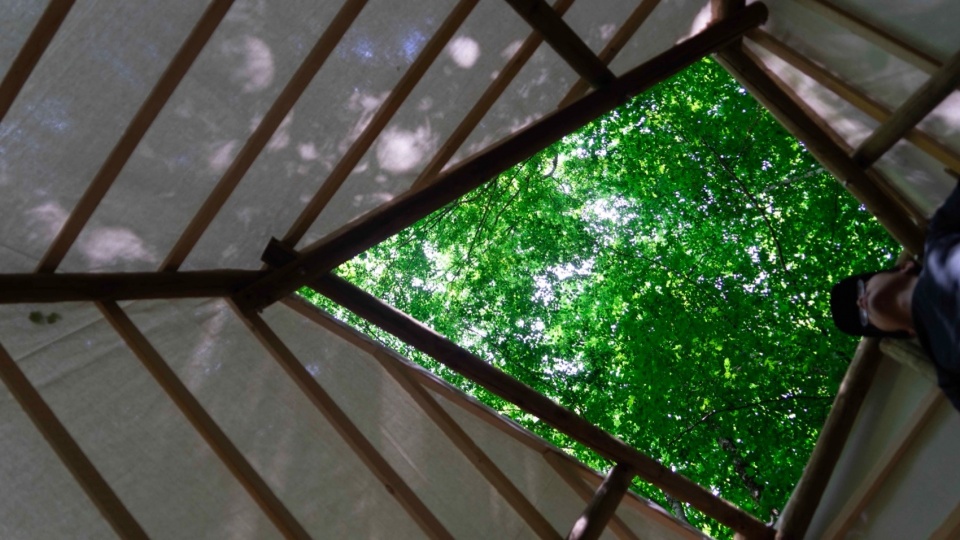Meditation Cabin A light paper cage by Meaningless Architecture