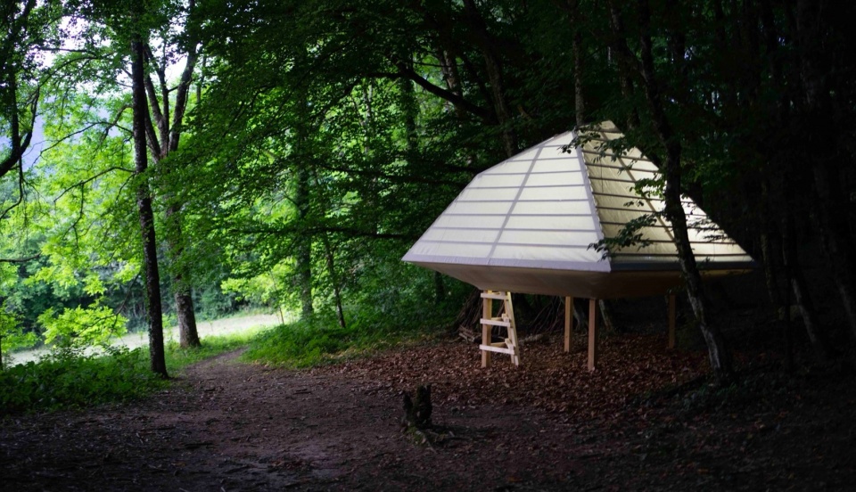 Meditation Cabin A light paper cage by Meaningless Architecture