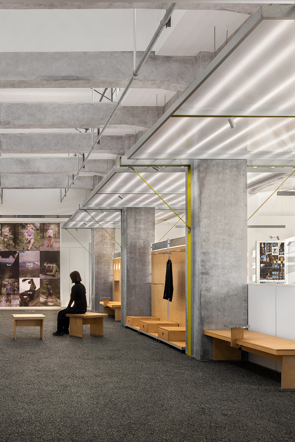 swiss outdoor apparel brand showroon hq by aam architects