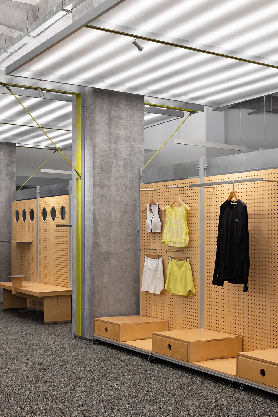 swiss outdoor apparel brand showroon hq by aam architects