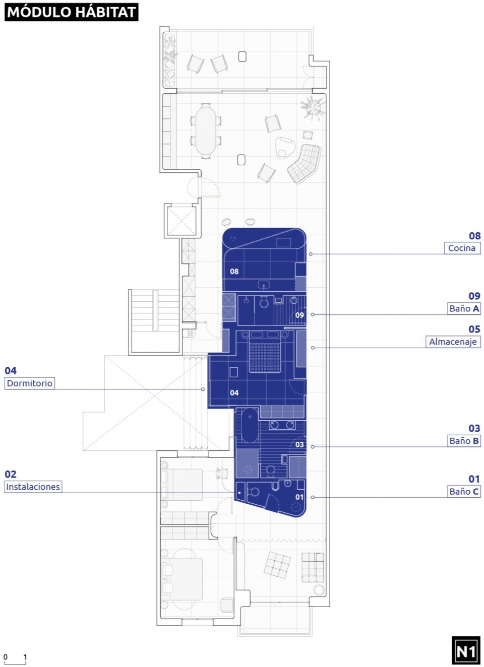 MODULO HABITAT MEII ESTUDIO