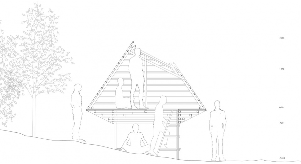 Meditation Cabin A light paper cage by Meaningless Architecture