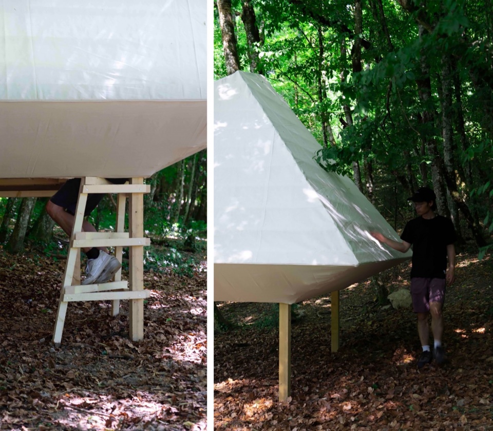 Meditation Cabin A light paper cage by Meaningless Architecture